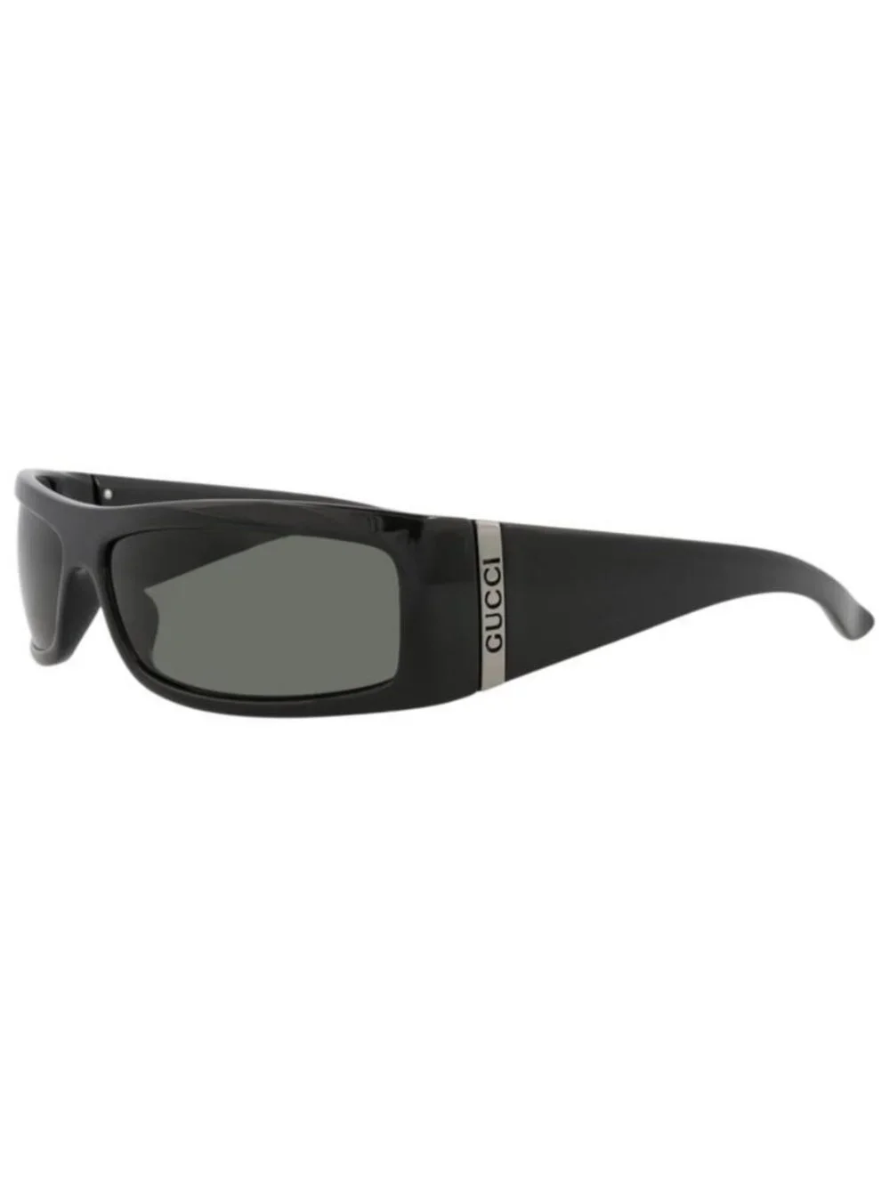 New Gucci Mens Shield/Wrap Black Black Grey Fashion Designer Sunglasses